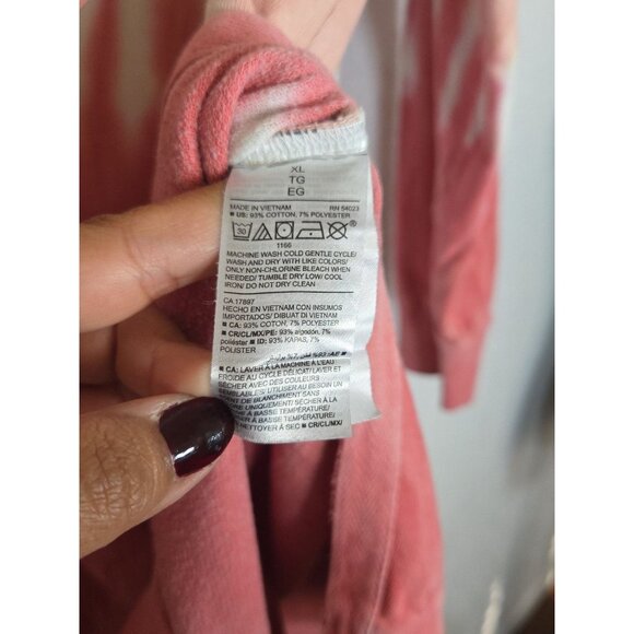 Old Navy Women's Tie Dye Pullover Sweatshirt Sz XL Pink Pastel Crewneck - Picture 4 of 6